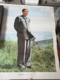 《宣传画   毛主席在庐山（1961年）》彩色印刷，长62厘米，宽51厘米！放放南橱“袋二”内！