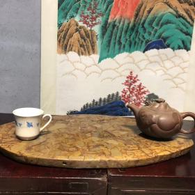 五花石下卷茶台茶桌，样子特殊大气，纹路清晰饱满，茶室自用客厅，尺寸品相如图