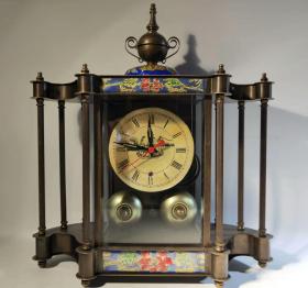 1888年回流掐丝景泰蓝纯铜老机械表，上弦调时正常，走时精准，工艺精湛，高贵典雅，成色品相如图！！