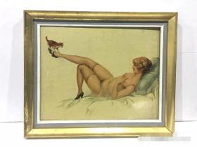 西洋油画 大师Gustave BRISGAND《女人与猫》