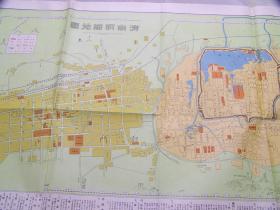 済南明細地図　 含袋　55×81cm　縮尺1万分1＞／1928年出版