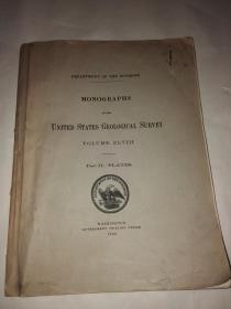 1905年的英文地质书 MONOGRAPHS OF THE UNITED STATES GEOLOGICAL SURVEY VOLUME XLVIII---Part II--PLATES