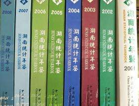 湖南统计年鉴（ 2001，2002，2003，2004，2005，2006，2007，2008 ） 合售