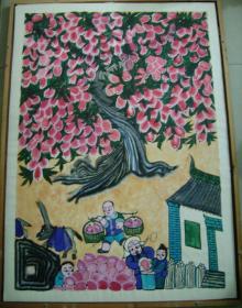 王景龙农民画作品《收枣》