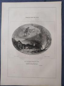 1850年 木口木刻 木版画 （正背印刷）之005号 0601