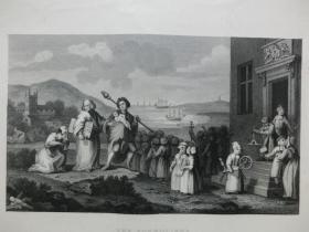 【现货 包邮】《 THE FOUNDLINGS 》1850年代钢版画 William Hogarth（威廉 ・荷加斯，威廉・霍加斯 ）作品  纸张尺寸30.3×21.6厘米  （货号201503)