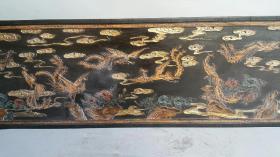 乡下收来的老墨 大型【描金彩墨 九龙九凤】长54.7公分 很重