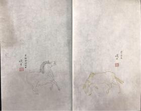 饶宗颐《饶宗颐笺谱·选堂白描六骏（典藏版）》，陈义时雕刻了饶宗颐的白描六骏。共6幅，一套6x8幅。