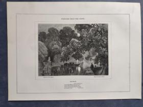 1849年 木口木刻 木版画 （正背印刷）之017号 0601