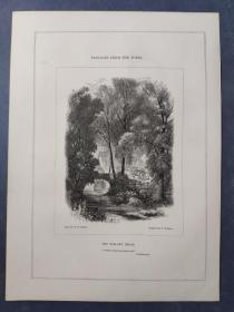 1849年 木口木刻 木版画 （正背印刷）之021号 0601