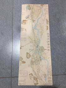 甘肃行 兰州交通旅游图 甘肃丝路旅游 52x19CM 1992年1版1印  （老地图类）