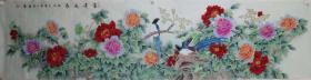 国家一级美术师，著名工笔画家孙颖老师纯手绘八尺对开精品花鸟作品，保真迹假一赔十