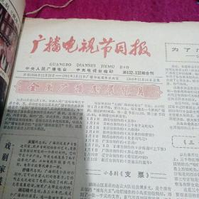 电视周报合订本(个人自订的，用线订装，从1981年1月1日创刊号开始到第52期;缺第8、44、45三期，剩余都全，另外还有一期1980年12月24日出版的广播电视节目报一大页。)