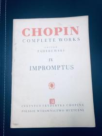英文原版Chopin Complete Works 肖邦全集卷四1949年版