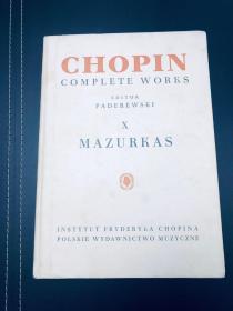 英文原版Chopin Complete Works 肖邦全集卷十1958年版