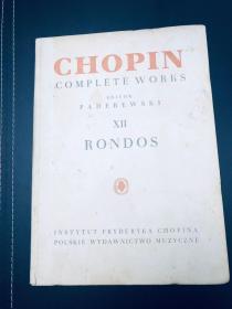 英文原版Chopin Complete Works 肖邦全集卷十二1956年版