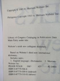 WEBSTER'S Ninth New Collegipte Dictionary