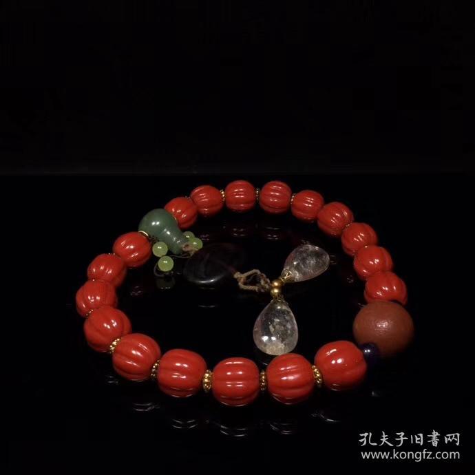 琉璃十八子珠子直径约：20mm
宝贝长度约：33cm
宝贝重量：319.7g