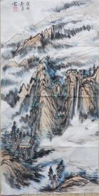 山水---中国山水画是中国人情思中最为厚重的沉淀。游山玩水的大陆文化意识，以山为德、水为性的内在修为意识，咫尺天涯的视错觉意识，一直成为山水画演绎的中轴主线。从山水画中，我们可以集中体味中国画的意境、格调、气韵和色调。再没有那一个画科能像山水画那样给国人以更多的情感。若说与他人谈经辩道，山水画便是民族的底蕴、古典的底气、我的图像、人的性情。