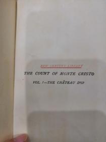 罕见软真皮古董书，~1900年世界名著大仲马（Alexandre Dumas）著《基督山伯爵 》（  The Count of Monte Cristo）2卷，英文原版，书顶刷金
