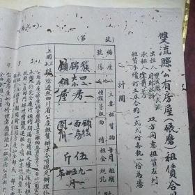 双流县公有房屋(碾磨)租赁合约    有虫蛀小孔