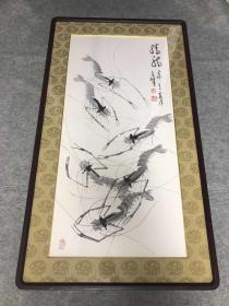 河南书协会员、美协会员 张立峰 1999年国画，河南周口人，京华书画家协会理事，日本回流，纸本镜框，超大幅，95 x 44.5cm