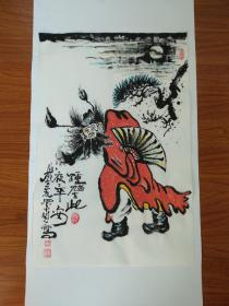 甘凤豪国画作品。钟馗，，在此，夜夜平，，安。