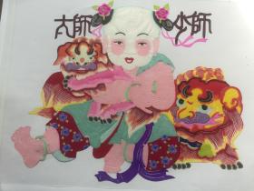 6新上老手工艺人手工着色彩色剪纸，杨柳青作品，漂亮