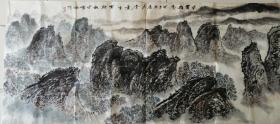 故宫博物院书画院副院长李广生绘山水画