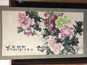 张杰彩色水墨牡丹
