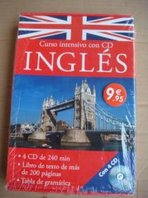 Curso intensivo con CD:INGLÉS  《英语速成》法文版，德国出品  大12开匣盒装  未拆封