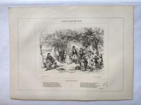 1849年 木版插画  木口木刻 版画之8 双面印制图文