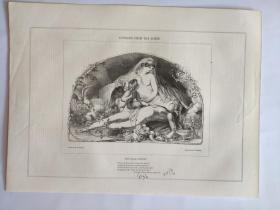 1849年 木版插画 木口木刻 版画之12 双面印制图文