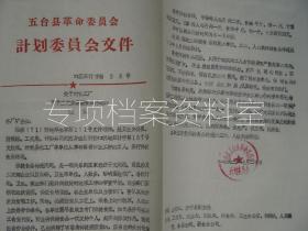 1973年 五台县革命委员会计划委员会文件    部分内容见图