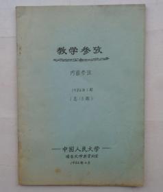 中国人民大学池曦朝教授藏书（大部分是油印本，只有几本不是）   人大语言文学系教学参考1986年1期     货号：第 38书架—C层