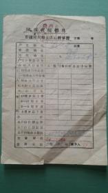 1960年  陕西省榆林市綏德县市镇居民粮食供应转移证