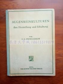 【孔网孤本】Algen rein kulturen——ihre herstellung und erhaltung（藻类的培植——及其制备方法、生产和保存）,E.G.Pringsheim（E.G.普林斯海姆）,JENA VEB GUSTAV FISCHER VERLAG（耶拿 韦伯·古斯塔夫·菲舍尔出版社）,1954