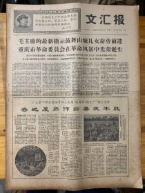 文汇报1968年6月11日。（重庆市革命委员会在革命风暴中光荣诞生。）印机侵入我亚东地区上空示意图