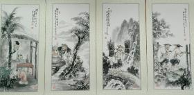 李清达 人物 三尺渔樵耕读 4条 每张画心95+43裱120+53Cm 在三层 有图片再拍一下。