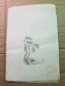 五六十年代朵云轩出品木刻水印信笺一组44张