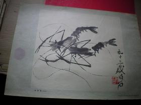 双虾图·中国画 齐白石·绘画 52cm x 38cm 1979年