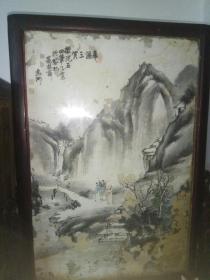 清代山水人物画《虎溪三笑》