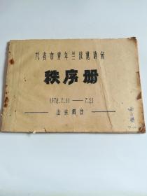 九省市青年兰球邀请赛秩序册1978.7.11-7.21