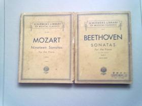 Vol 2《BEETHOVEN SONATAS For the Piano》Vol1304《MOZART Nineteen Sonatas For the Piano》外文钢琴乐谱【两册合售】大16开平装本