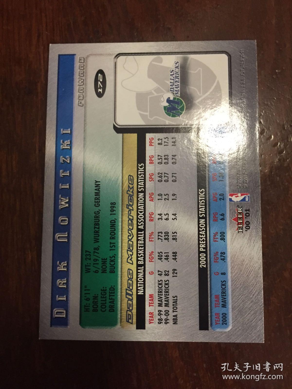 美国UPPER DECK NBA明星卡：诺维斯基