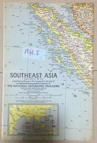 现货 特价地图national geographic美国国家地理地图1961年5月Southeast Asia东南亚 （包括中国南海）