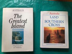 《Australia the greatest island 》+《Australia land of the southern cross》（ 8开 2厚册和售 ） 精装 有护封铜版彩印