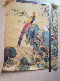 中国绢画 清 郎世宁 花鸟高仿真（约50x37cm）6张一套（184）