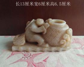 玉雕渔翁老水盂笔洗9300