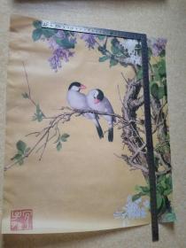 中国绢画 清 郎世宁 花鸟高仿真（约48x40cm）5张（184）